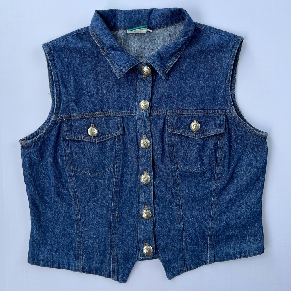 Vintage Western Denim Vest Size Large